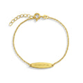14K Yellow Gold Engravable Tag ID Baby Bracelet