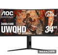 AOC 34in Curved WQHD 200Hz Gaming Monitor — front view