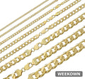 Gold Vermeil Curb Link Chain & Bracelet Set — front view