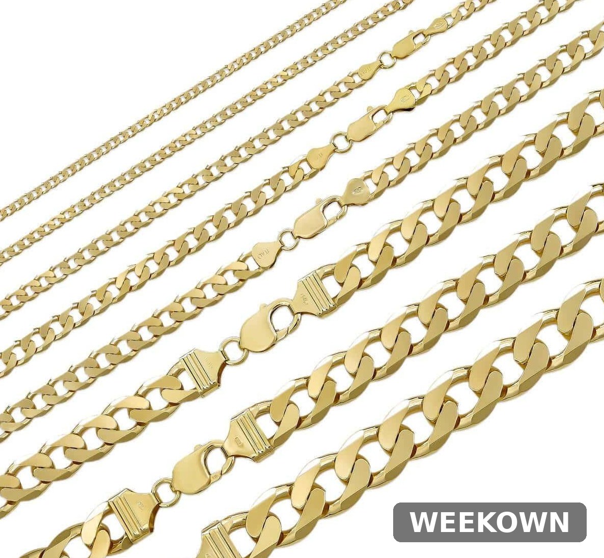 Gold Vermeil Curb Link Chain & Bracelet Set — front view