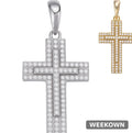Gold Vermeil Miami Cross Pendant & Chain Set — front view