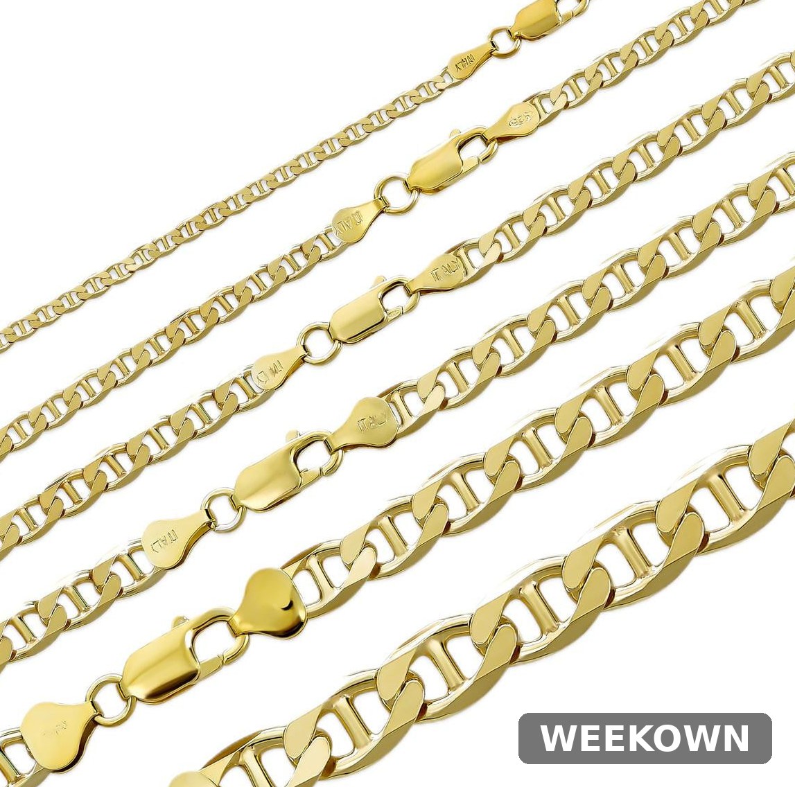 Gold Vermeil Mariner Chain & Bracelet Set — front view