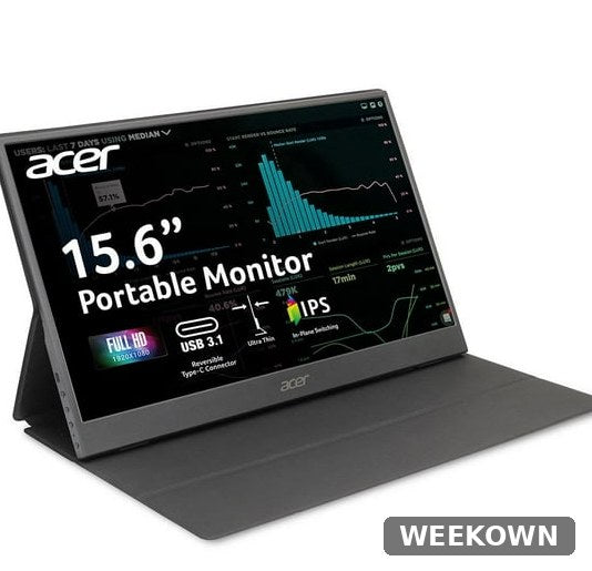 Acer PM161Q 15.6" Portable Monitor - Full HD IPS, USB-C, Mini HDMI - Certified Refurbished