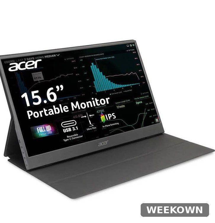 Acer PM161Q 15.6" Portable Monitor - Full HD IPS, USB-C, Mini HDMI - Certified Refurbished