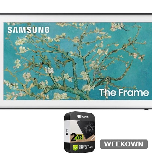 Samsung 32" The Frame QLED Smart TV LS03C - Art Mode, Anti-Reflection Matte Display, Slim Fit Wall Mount Included - Certified Refurbished — back view