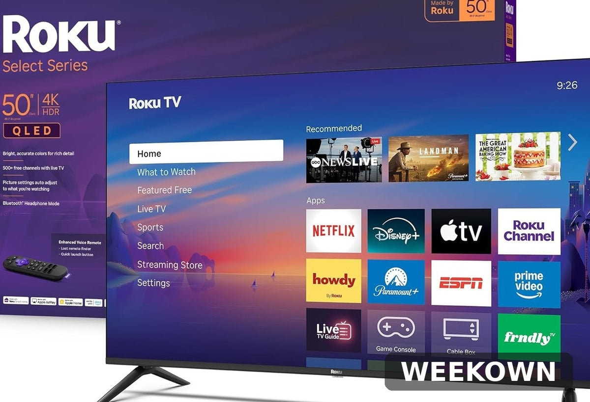 Roku 50" Select Series 4K QLED Smart Roku TV (2026) - New — back view