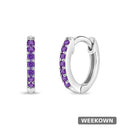 Kids Tiny Rainbow Huggie Hoop Earrings — 925 Sterling Silver — front view