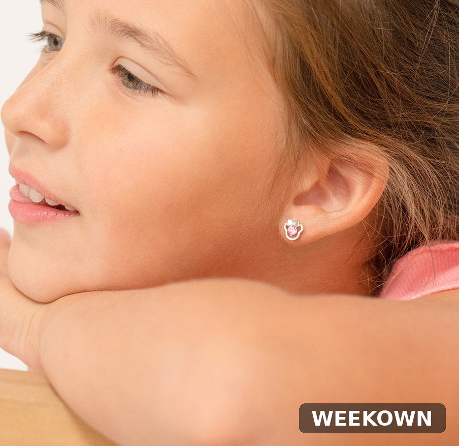 Kids Miss Mouse Stud Earrings — 925 Sterling Silver