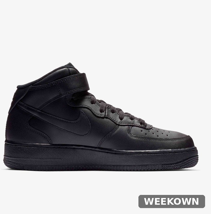 Nike Air Force 1 '07 Mid — Black (Women's) — front view