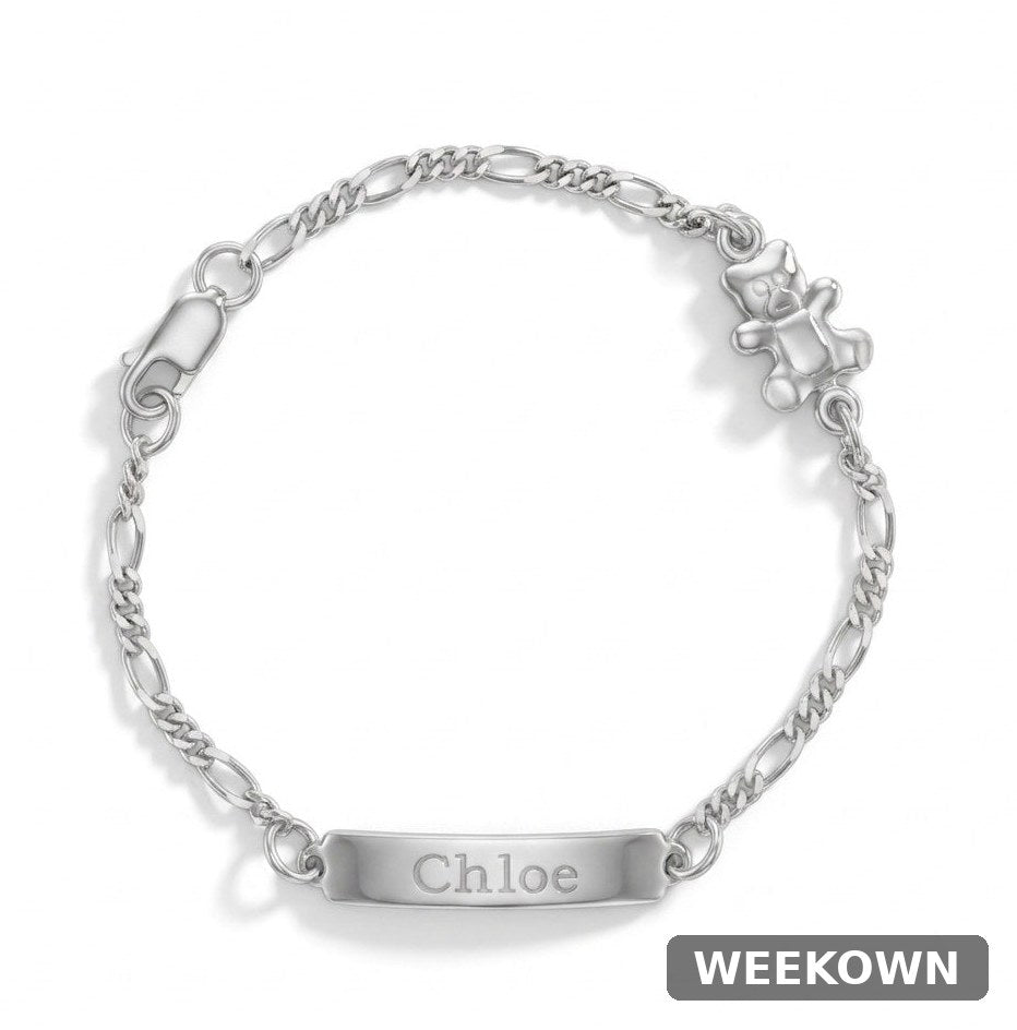 Teddy Bear Baby Bracelet — 925 Sterling Silver