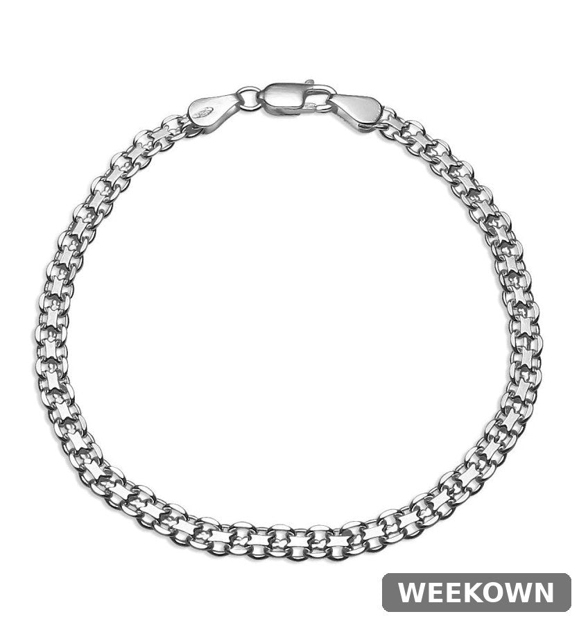 3mm Bismark Chain Bracelet in Sterling Silver, 7 Inches