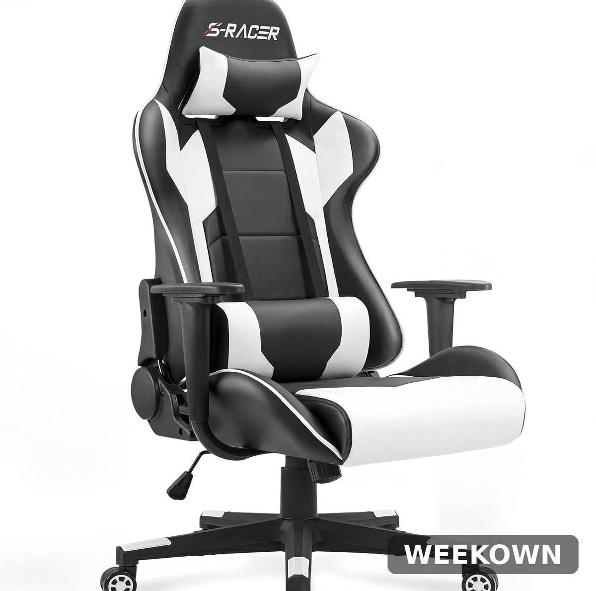 High-Back Racing Gaming Chair — Headrest + Lumbar Support