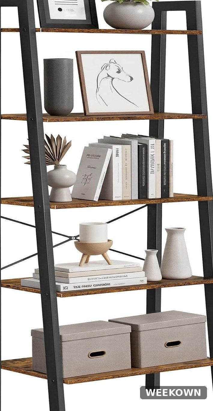 5-Tier Industrial Ladder Shelf