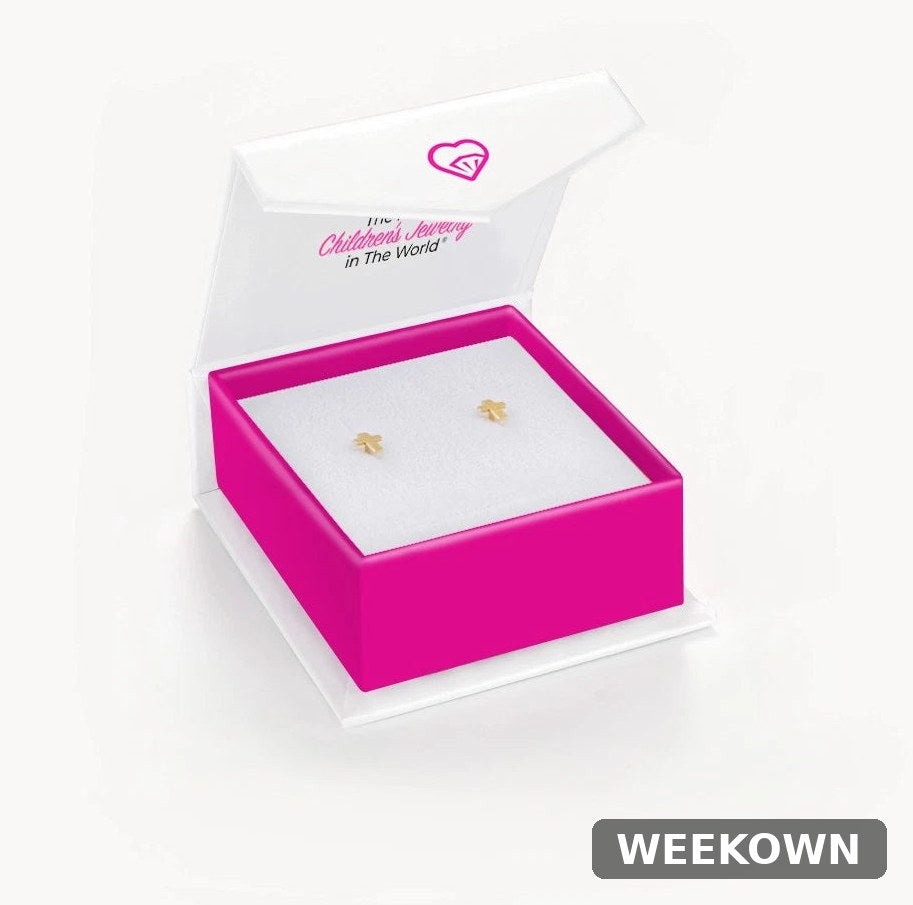 14K Yellow Gold Cross Screw-Back Stud Earrings for Toddlers